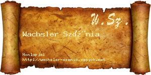 Wachsler Szénia névjegykártya